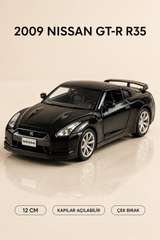 2009 Nissan GT-R R35 Metal Çek Bırak Araç 12 cm - 4 Renk Seçeneği