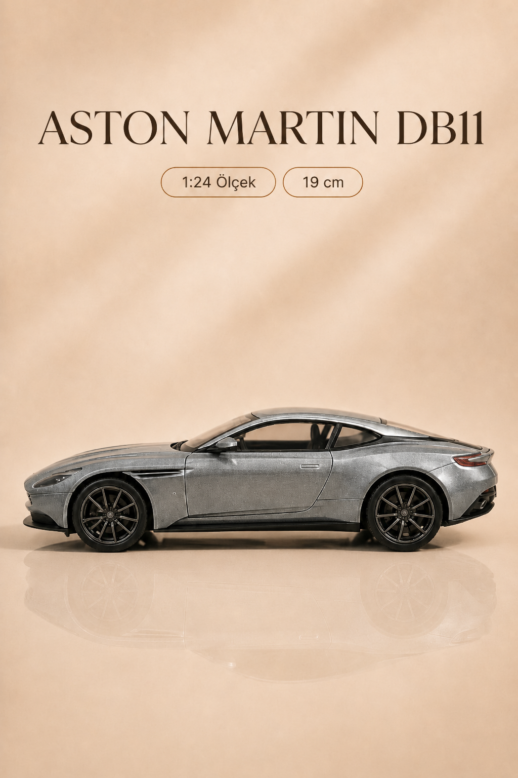 Aston Martin DB11 Metalik Gri 1:24 Ölçek 19 cm Model Araba