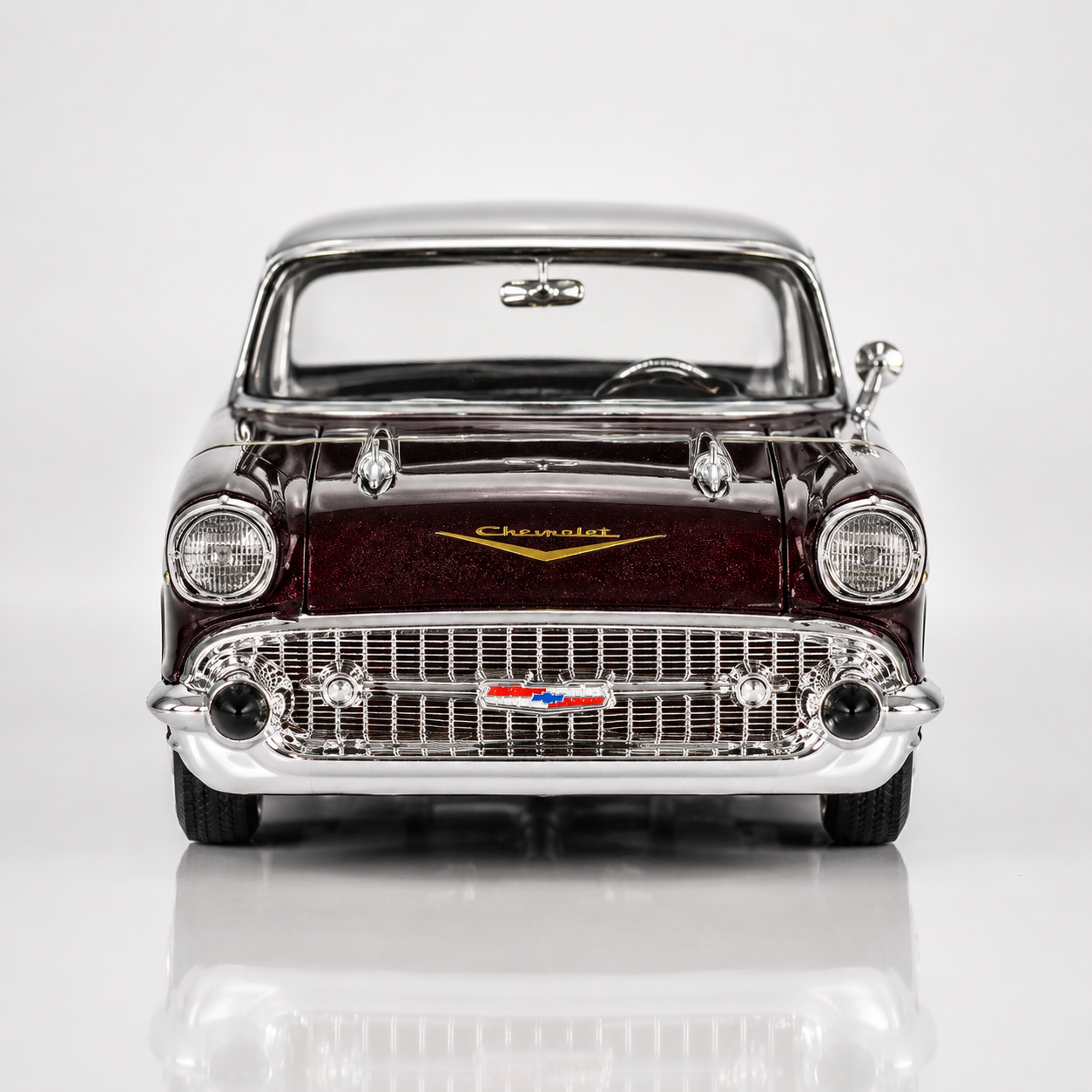 1957 Chevy Bel Air (Bordo) 1:24 Seri Nostaljik Metal Araba