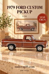 Motormax 1979 Ford Custom Pickup 1:24 Metal Model Araba – MM-79346 – Sag Gorunum