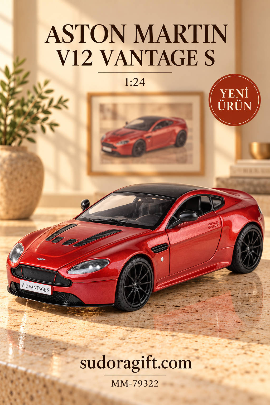 Motormax Aston Martin V12 Vantage S 1:24 Metal Model Araba – MM-79322 – Ana Gorsel