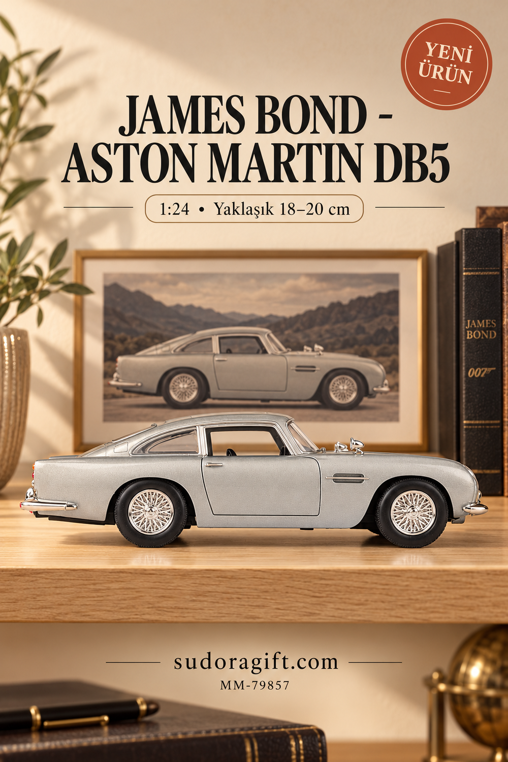 Motormax James Bond Aston Martin DB5 1:24 Metal Model Araba – MM-79857 – Sağ görünüm