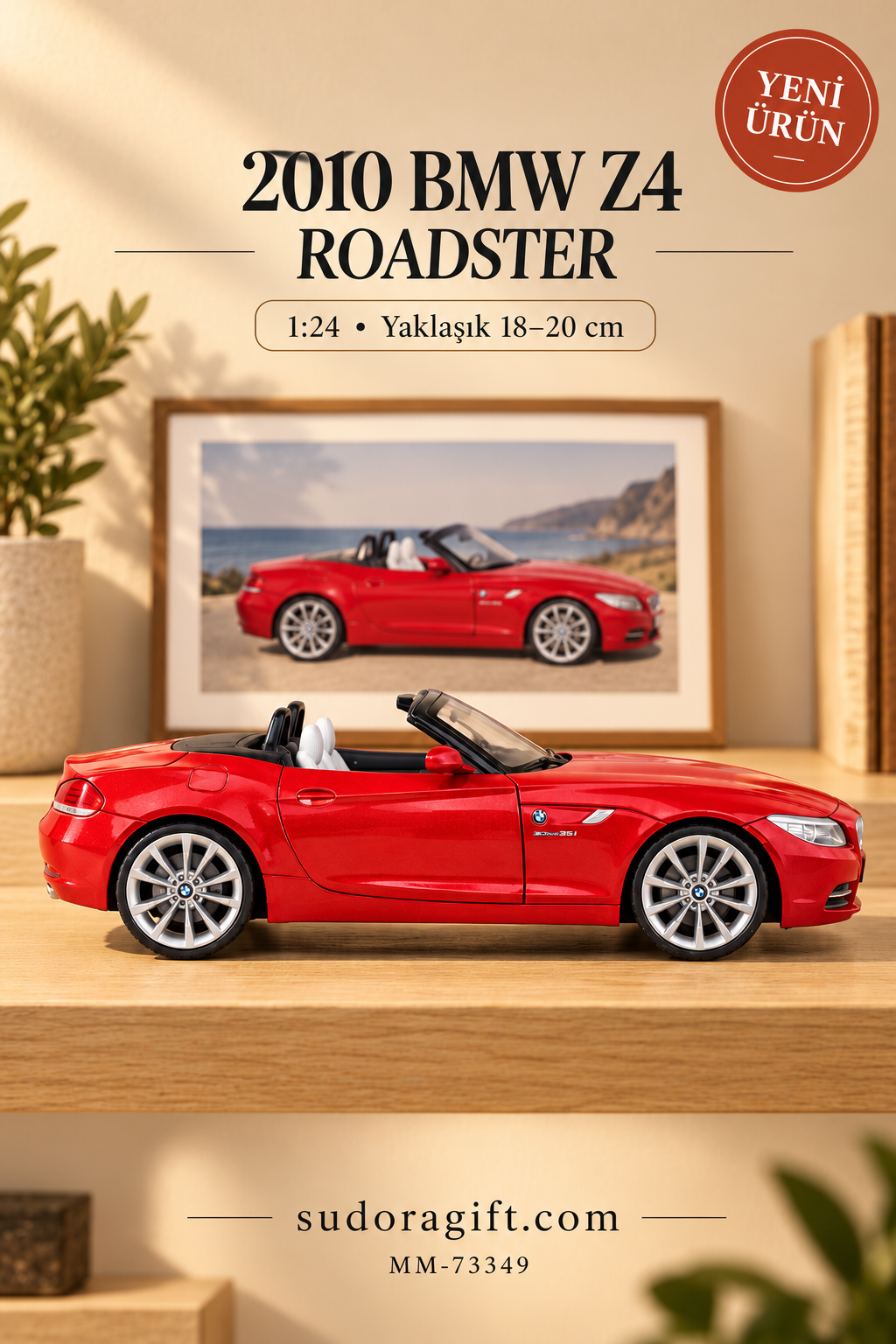 Motormax 2010 BMW Z4 Roadster 1:24 Metal Model Araba