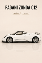 Pagani Zonda C12 Beyaz 1:24 Ölçek 16 cm Koleksiyonluk Model Araba