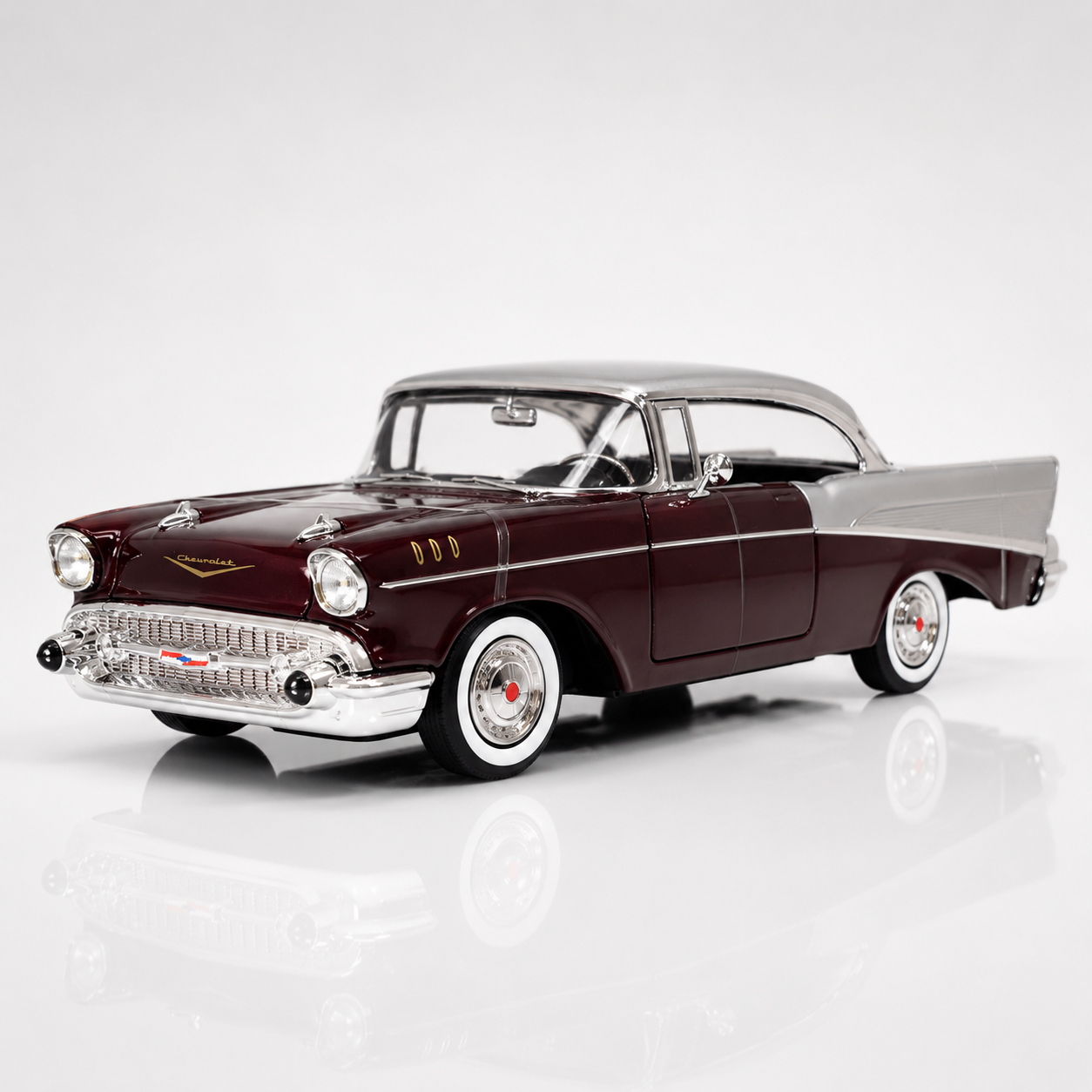 1957 Chevy Bel Air (Bordo) 1:24 Seri Nostaljik Metal Araba