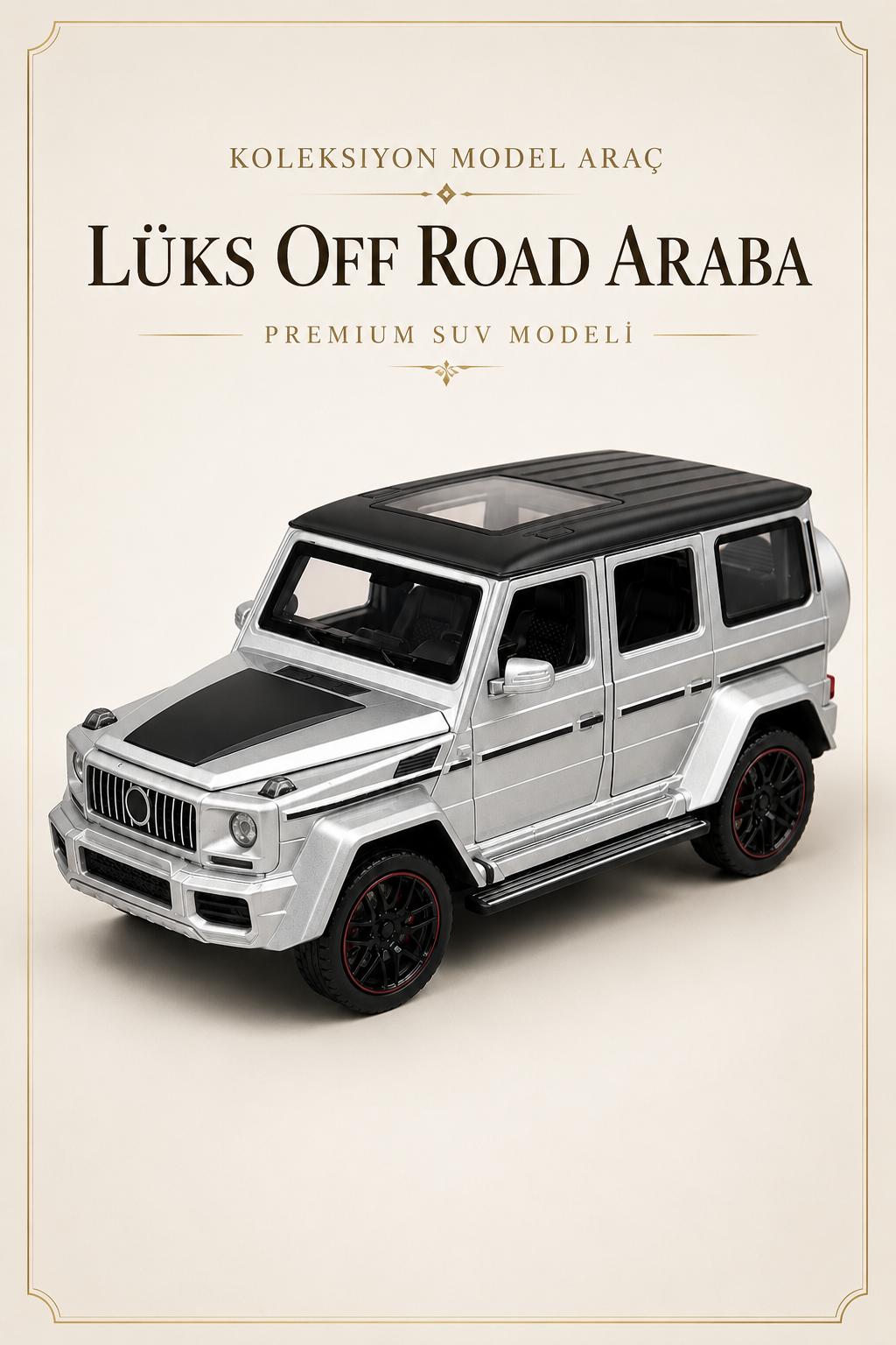 Lüks SUV Serisi - Off Road Model 1:24 Işıklı Çek-Bırak - Premium