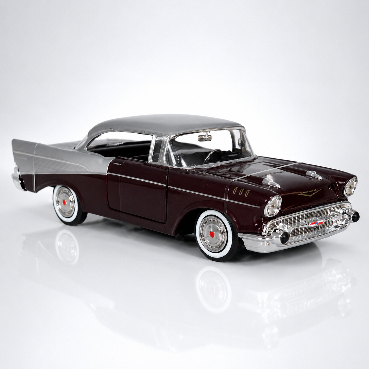 1957 Chevy Bel Air (Bordo) 1:24 Seri Nostaljik Metal Araba