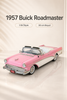 1957 Buick Roadmaster Pembe Beyaz Cabrio 1:18 Ölçek 30 cm Model Araba