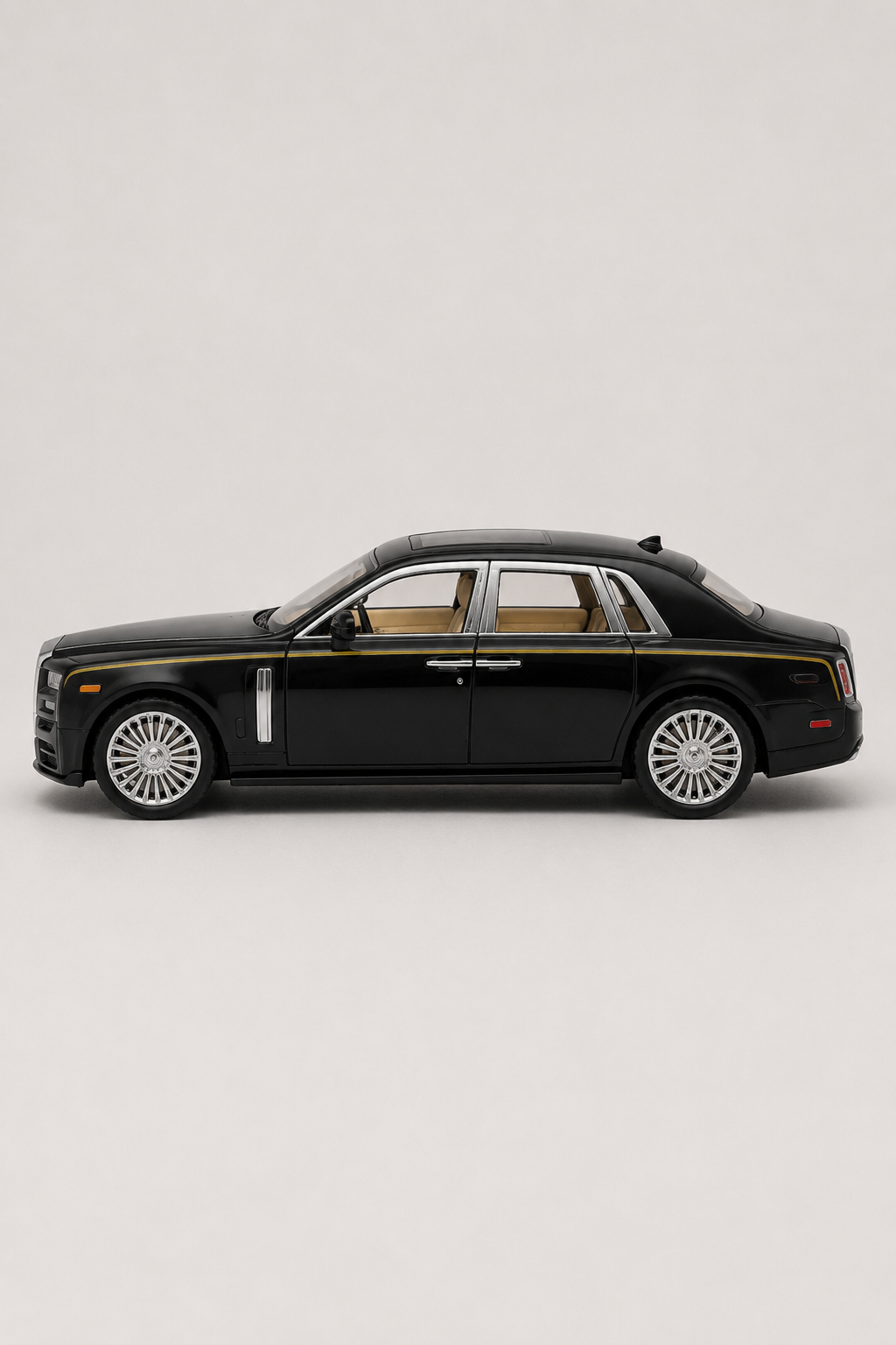 Prestij Serisi - Klasik Sedan 1:24 Metal Işıklı Çek-Bırak Araba - Siyah