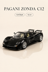 Pagani Zonda C12 Siyah 1:24 Ölçek 16 cm Koleksiyonluk Model Araba