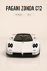 Pagani Zonda C12 Beyaz 1:24 Ölçek 16 cm Koleksiyonluk Model Araba