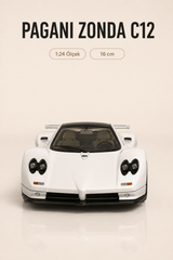Pagani Zonda C12 Beyaz 1:24 Ölçek 16 cm Koleksiyonluk Model Araba