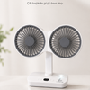 Çok Yönlü Taşınabilir Vantilatör – Çift Başlıklı, Asılabilir ve LED Işıklı Mini Fan