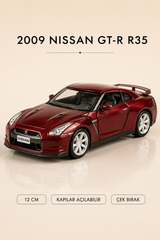 2009 Nissan GT-R R35 Metal Çek Bırak Araç 12 cm - 4 Renk Seçeneği