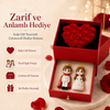 Romantik Figürlü Güllü Kutu (Çekmeceli Tasarım)