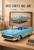 1957 Chevrolet Bel Air Mavi Cabrio 1:18 Ölçek 30 cm Model Araba