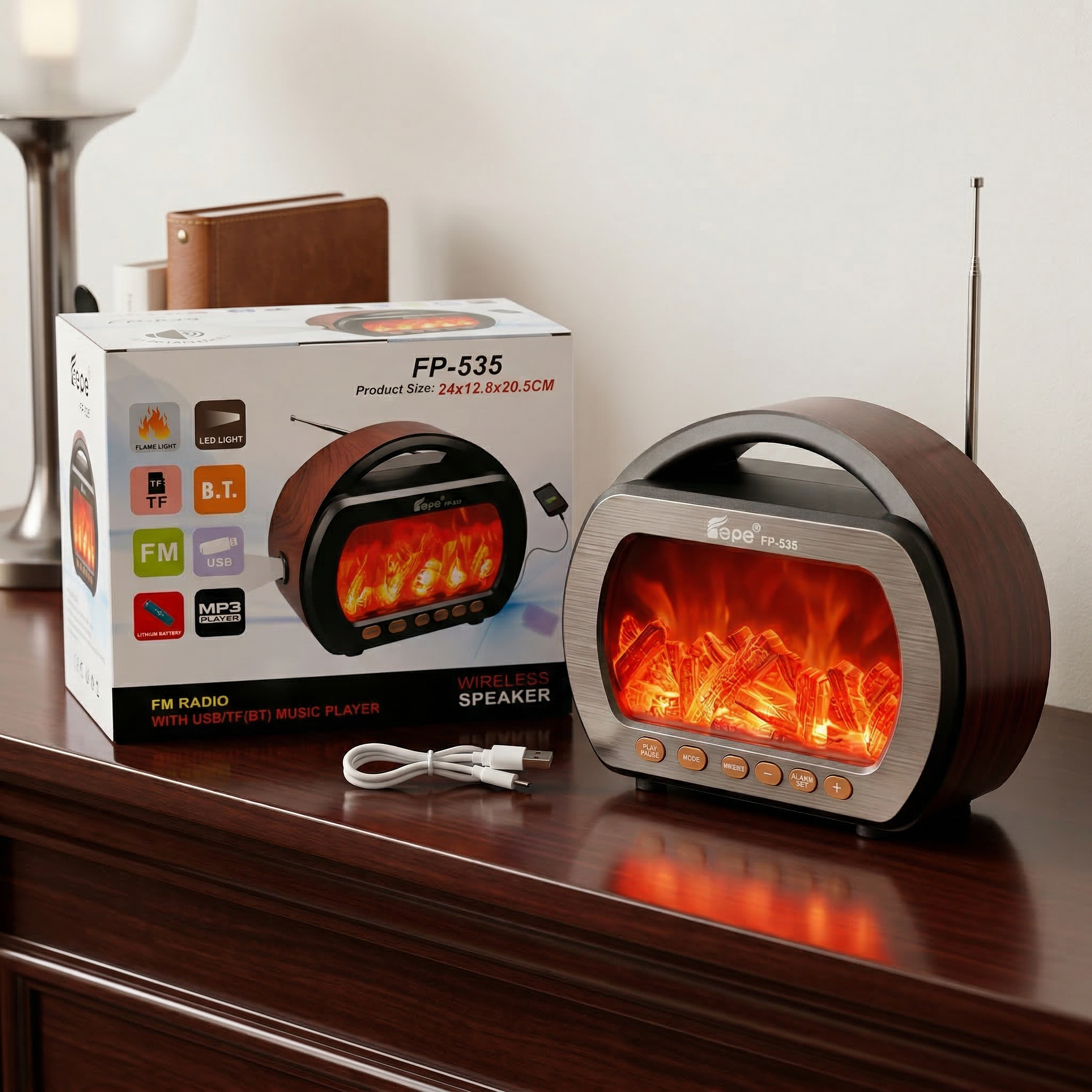 FP-535 Şömine Görünümlü Nostaljik Radyo - El Fenerli Model