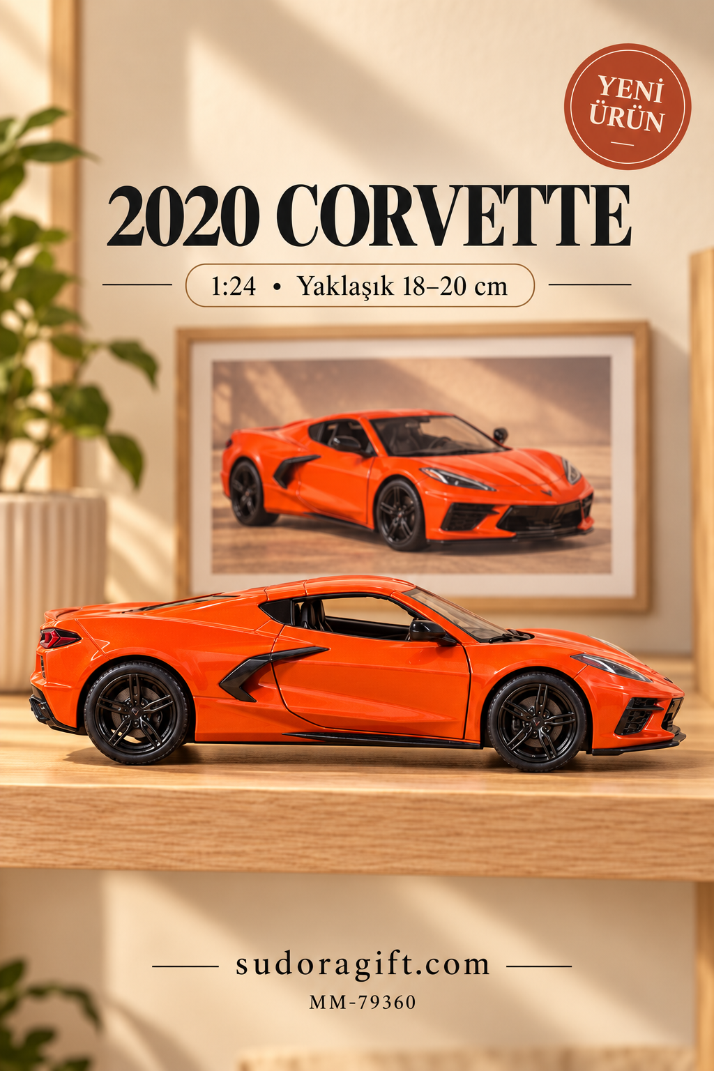 Motormax 2020 Chevrolet Corvette 1:24 Metal Model Araba