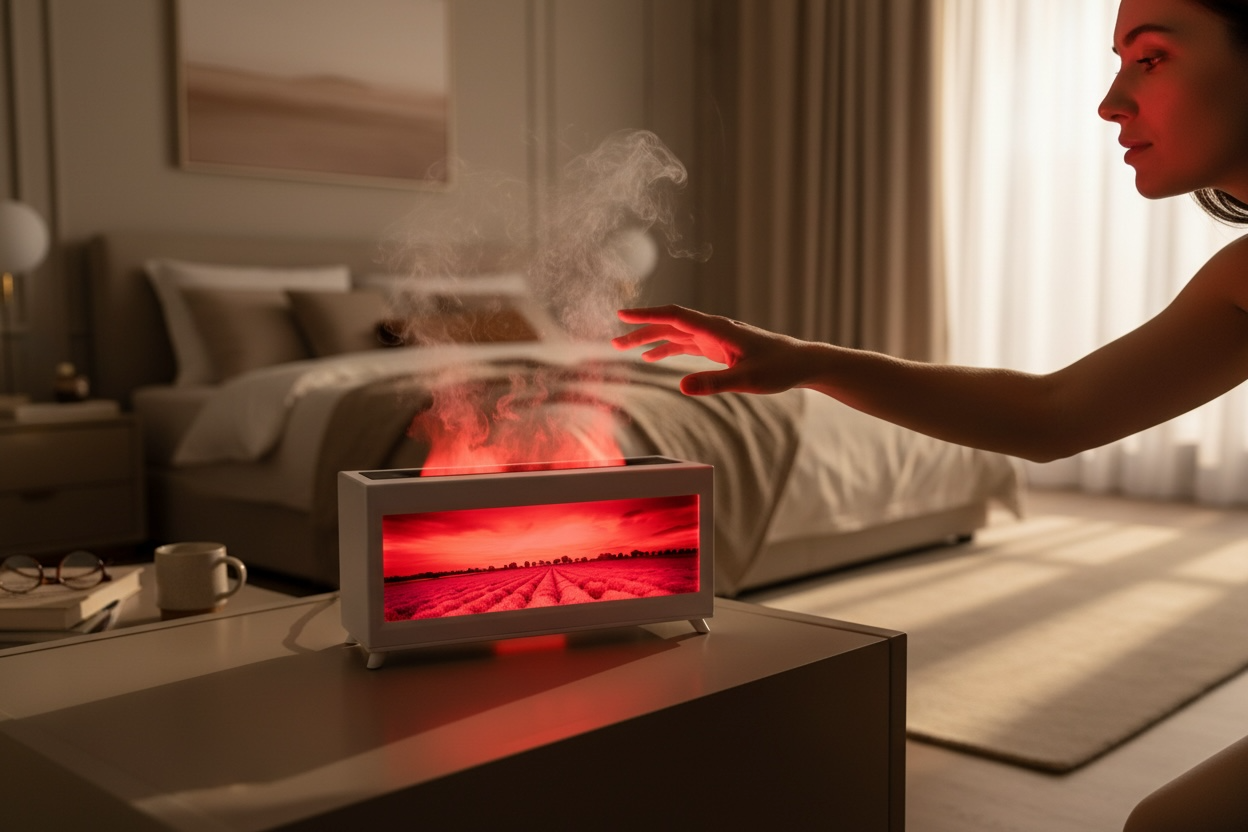 Alev Efektli Dekoratif Şömineli Hava Nemlendirici (Isıtmasız)