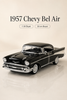 1957 Chevrolet Bel Air Siyah Coupe 1:18 Ölçek 30 cm Model Araba