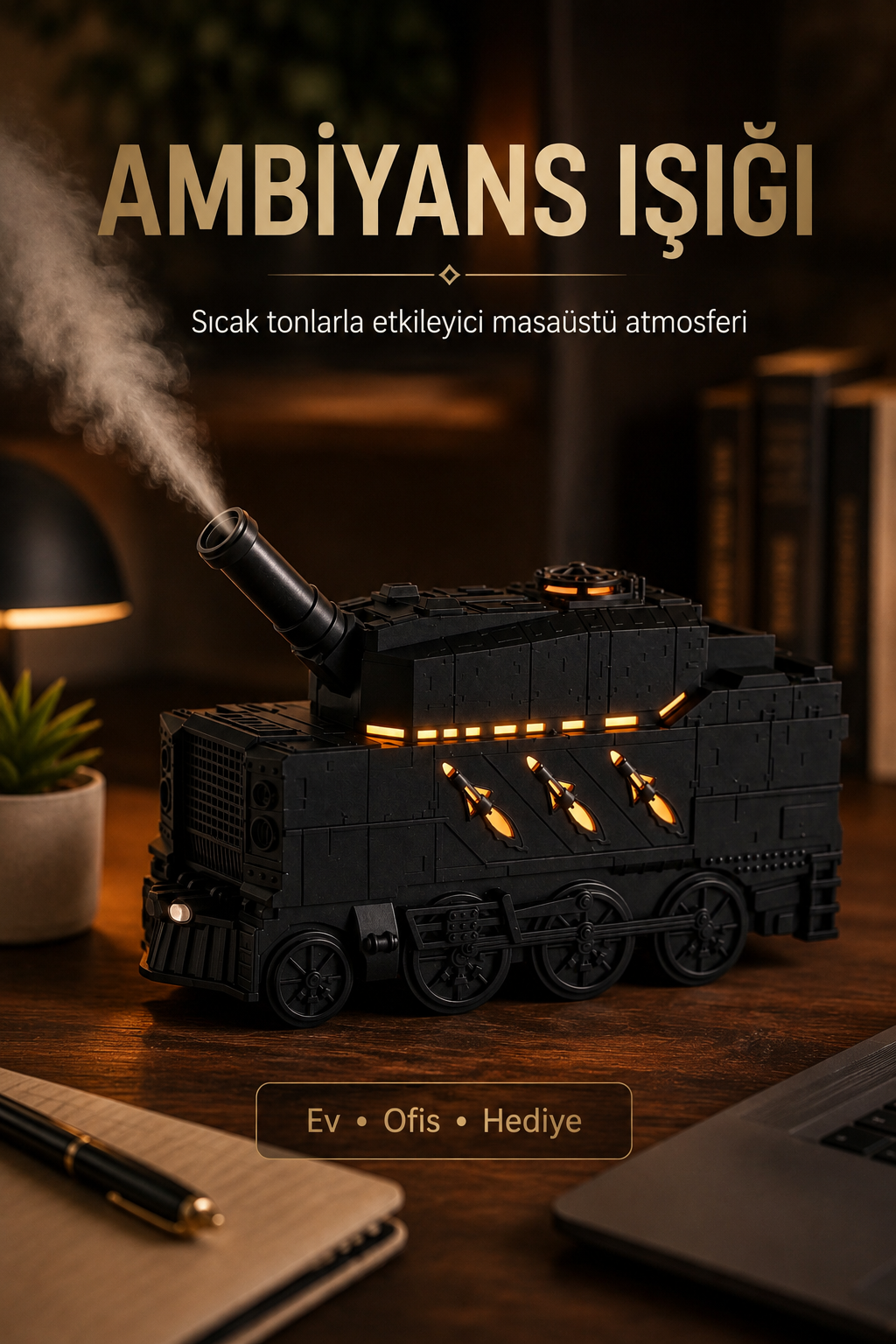 Hava Nemlendirici Tank ve Aroma Difüzör - 24x14cm