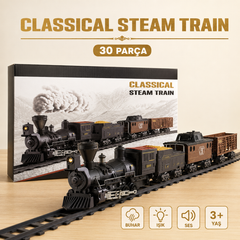 Classical Steam Train 30 Parça Buharlı Işıklı Sesli Oyuncak Tren Seti