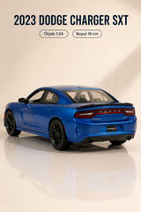 2023 Dodge Charger SXT Mavi 1:24 Ölçek 19 cm Koleksiyonluk Model Araba