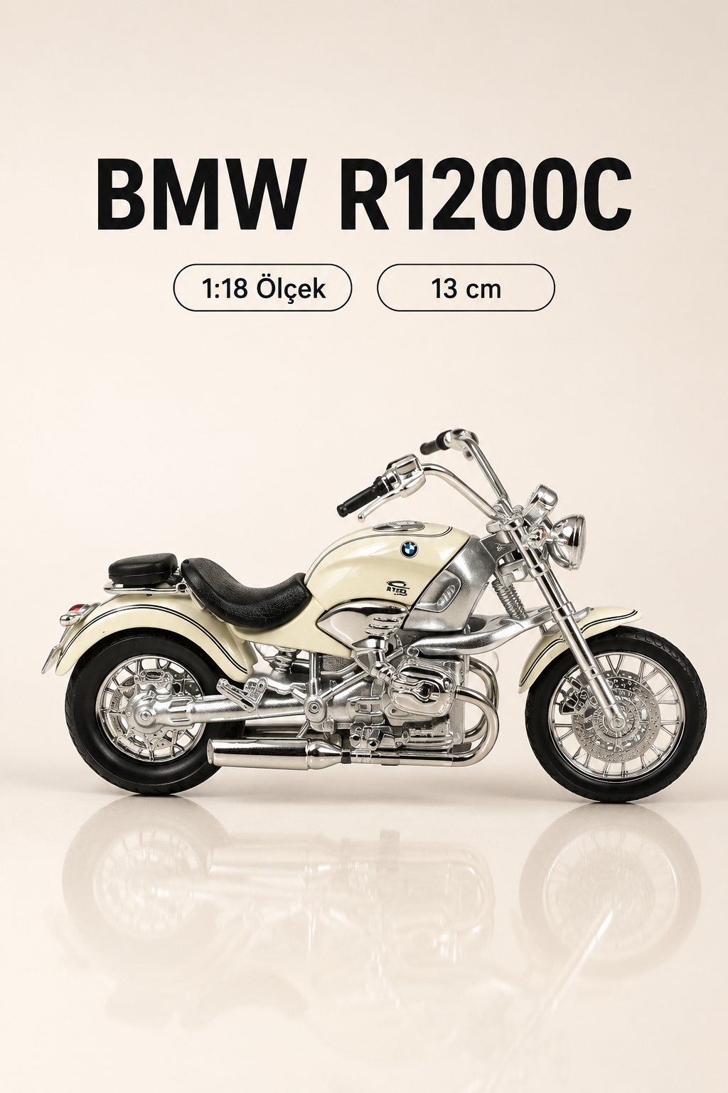 BMW R1200C 1:18 Ölçek Koleksiyonluk Model Motosiklet – 13 cm