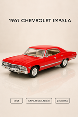 1967 Chevrolet Impala Metal Çek Bırak Araç 12 cm - 4 Renk Seçeneği