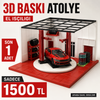 El İşçiliği 3D Baskı Mini Araba Atölyesi Diorama Standı 24x18x16 cm
