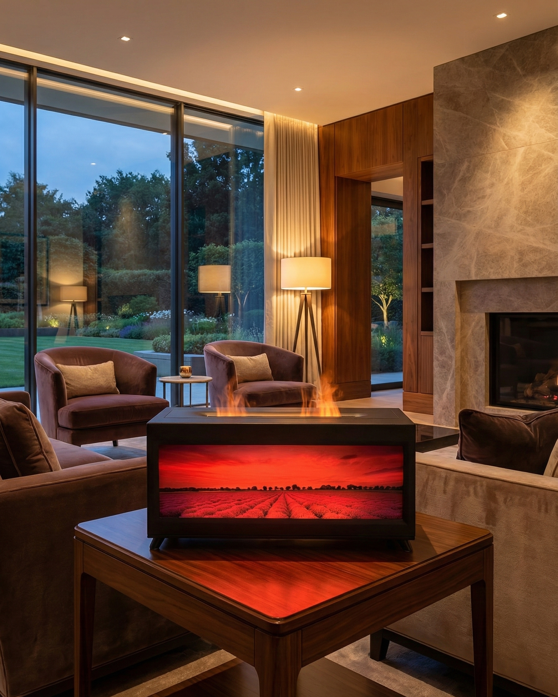 Alev Efektli Dekoratif Şömineli Hava Nemlendirici (Isıtmasız)