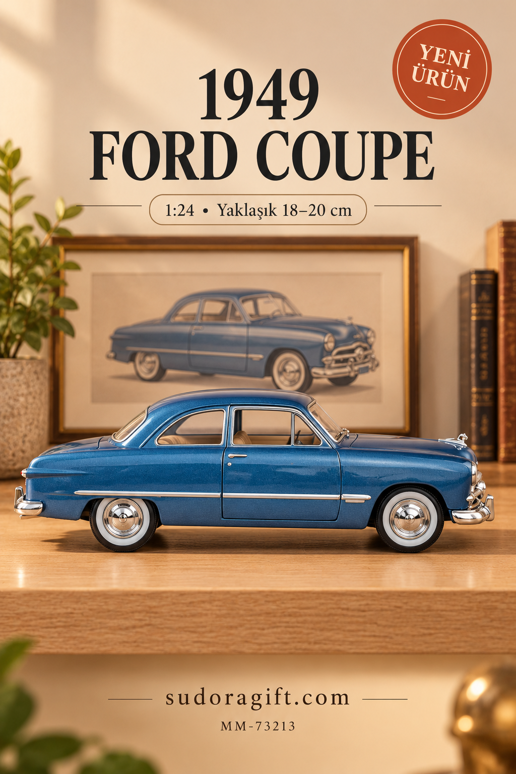 Motormax 1949 Ford Coupe 1:24 Metal Model Araba – MM-73213 – Sağ görünüm