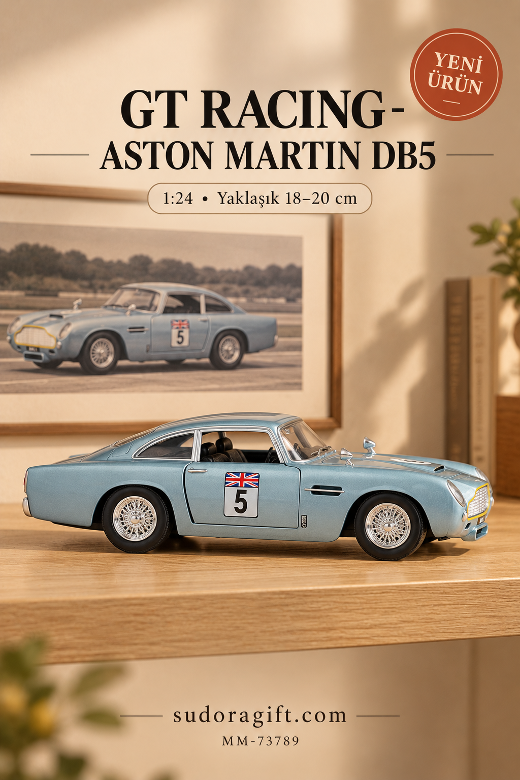 Motormax GT Racing Aston Martin DB5 1:24 Metal Model Araba – MM-73789 – Sağ görünüm