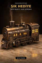Tren Hava Nemlendirici ve Aroma Difüzör - 24x14 cm - Antik Bronz