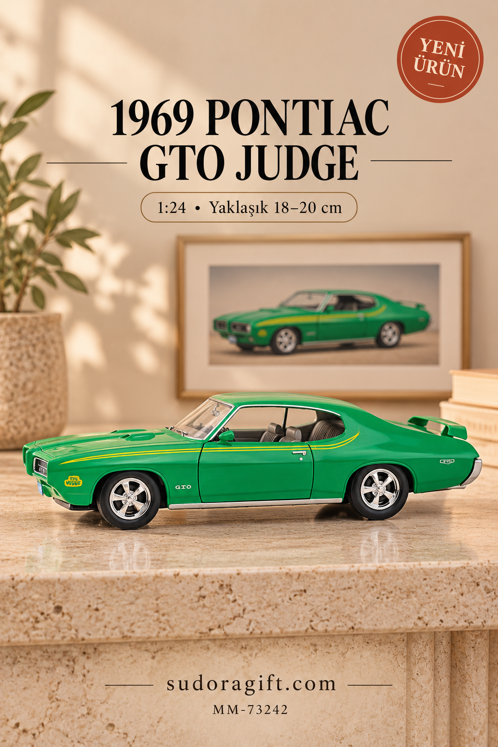 Motormax 1969 Pontiac GTO Judge 1:24 Metal Model Araba – MM-73242 – Sol görünüm