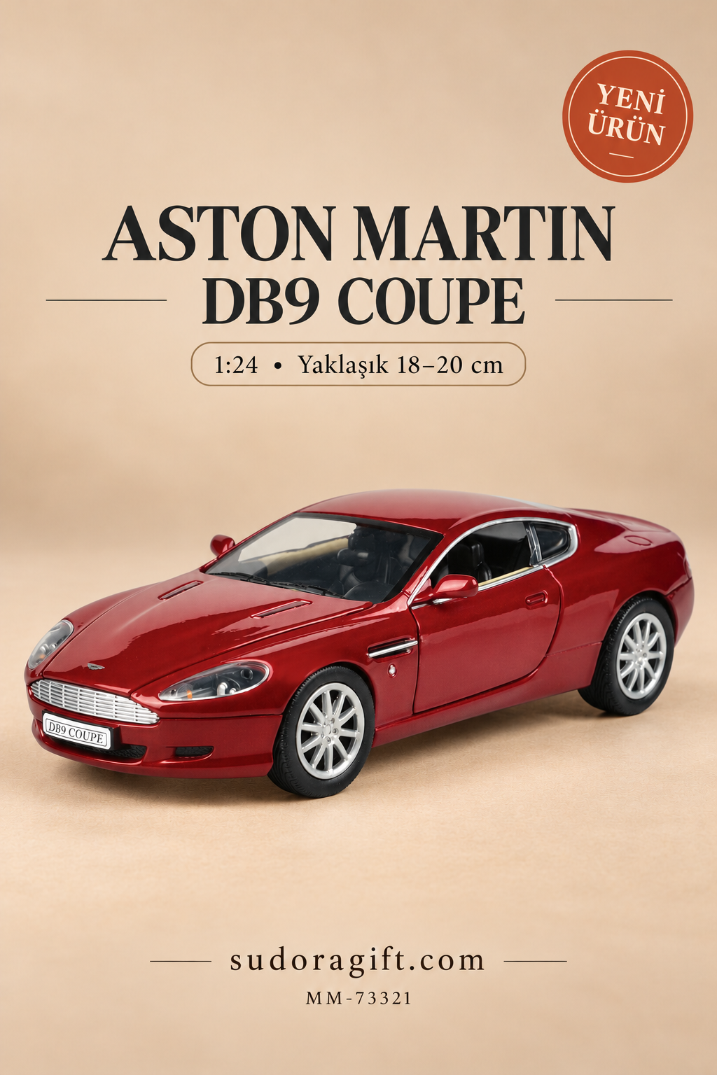 Motormax Aston Martin DB9 Coupe 1:24 Metal Model Araba – MM-73321 – Ana görsel